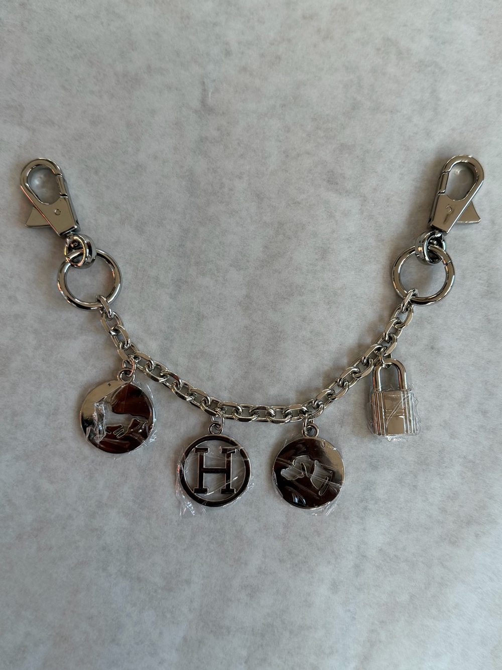 Hermes Bag Charm Palladium Hardware - 9 inch